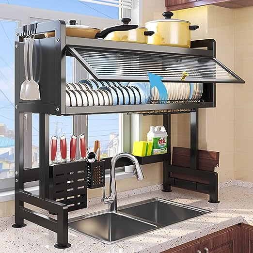 ESCURRIDOR Y ORGANIZADOR DE PLATOS CON TAPA 85CM