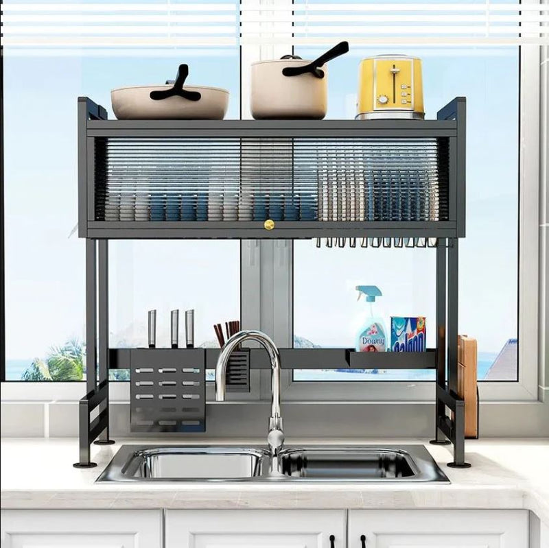 ESCURRIDOR Y ORGANIZADOR DE PLATOS CON TAPA 85CM